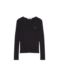 Cardigan côtelé en laine - Black