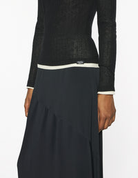 Ribbed turtleneck in wool blend - Black