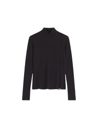 Pull col roulé en laine mélangée - Black