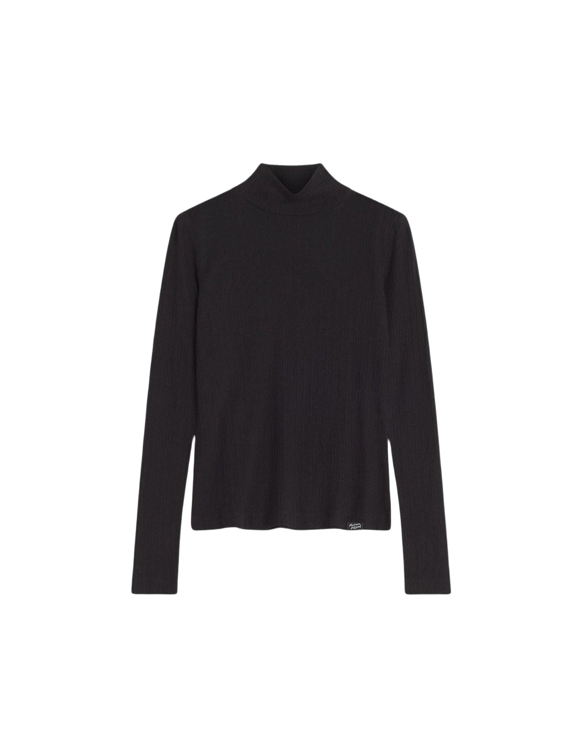 Pull col roulé en laine mélangée - Black