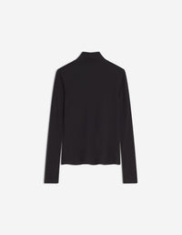 Ribbed turtleneck in wool blend - Black
