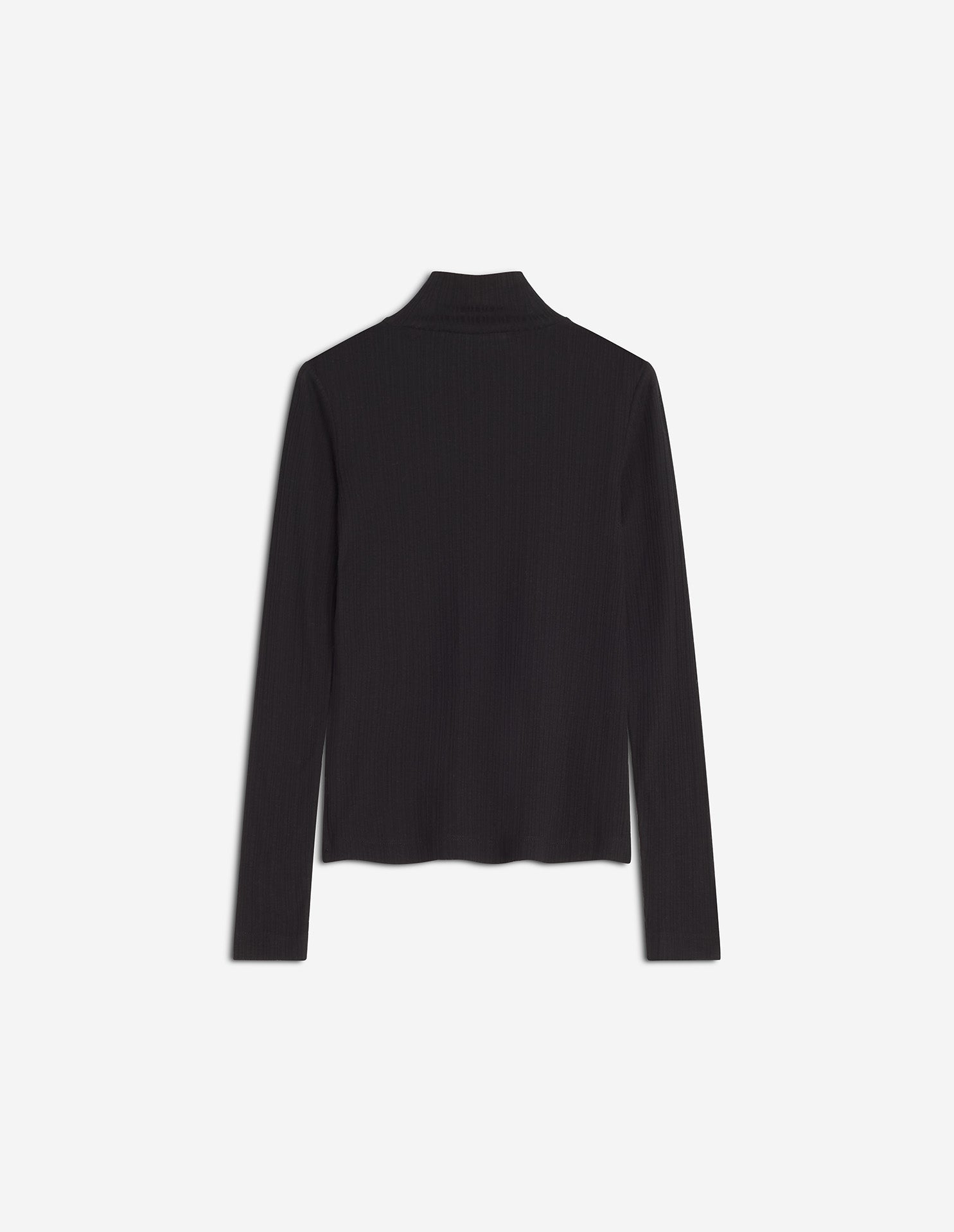 Ribbed turtleneck in wool blend - Black