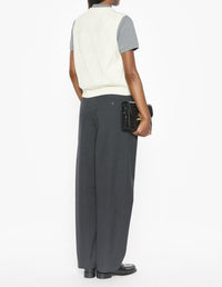 Pull sans manches texturé en laine - Parchment White