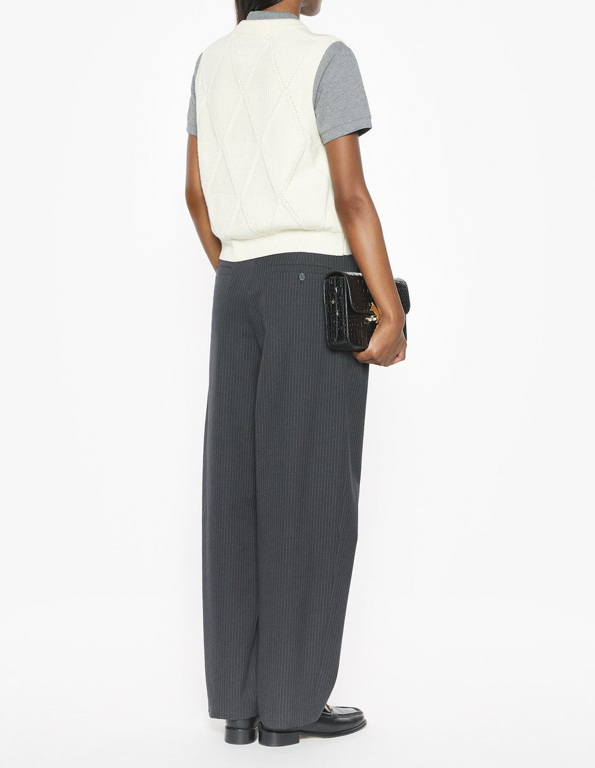 Pull sans manches texturé en laine - Parchment White
