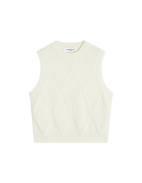 Pull sans manches texturé en laine - Parchment White