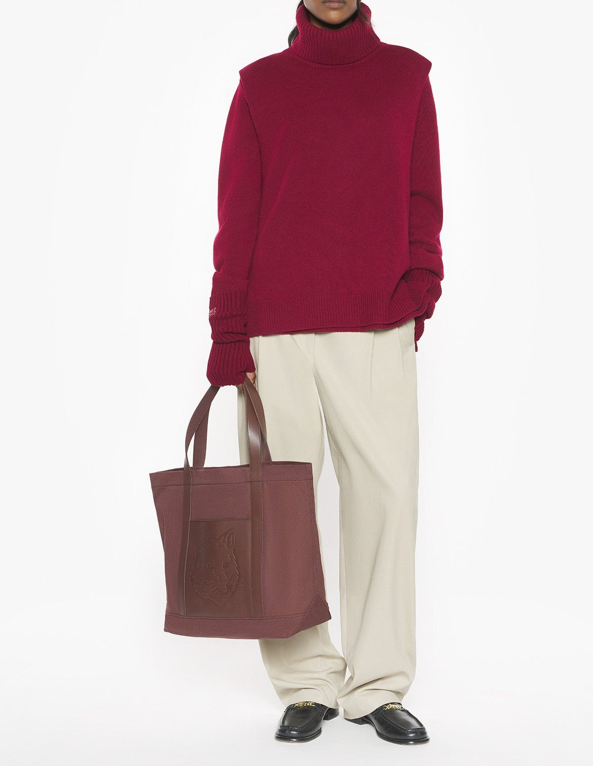 Pull sans manches en laine - Red Brown
