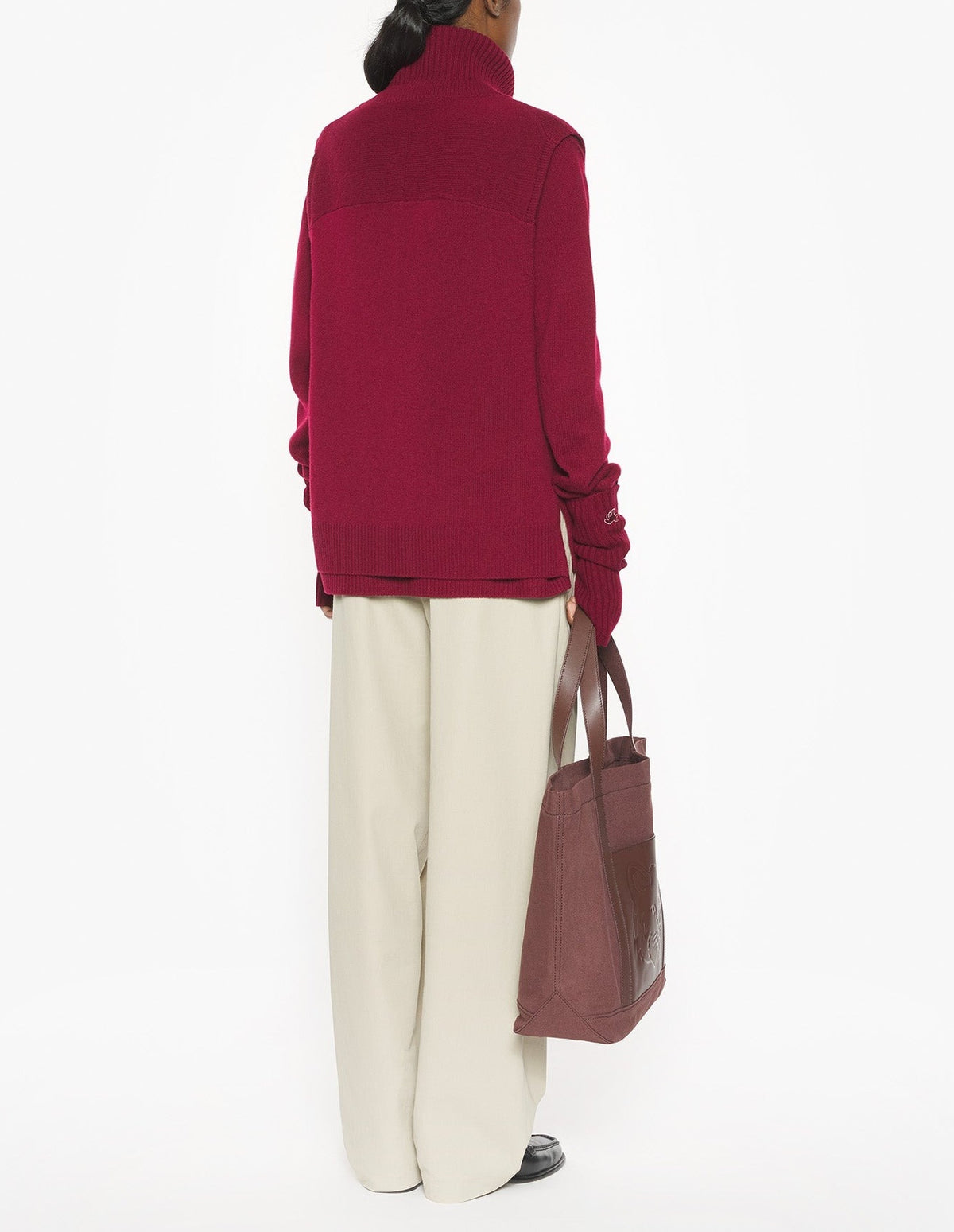 Pull sans manches en laine - Red Brown