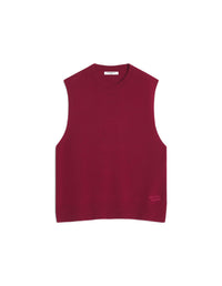 Pull sans manches en laine - Red Brown