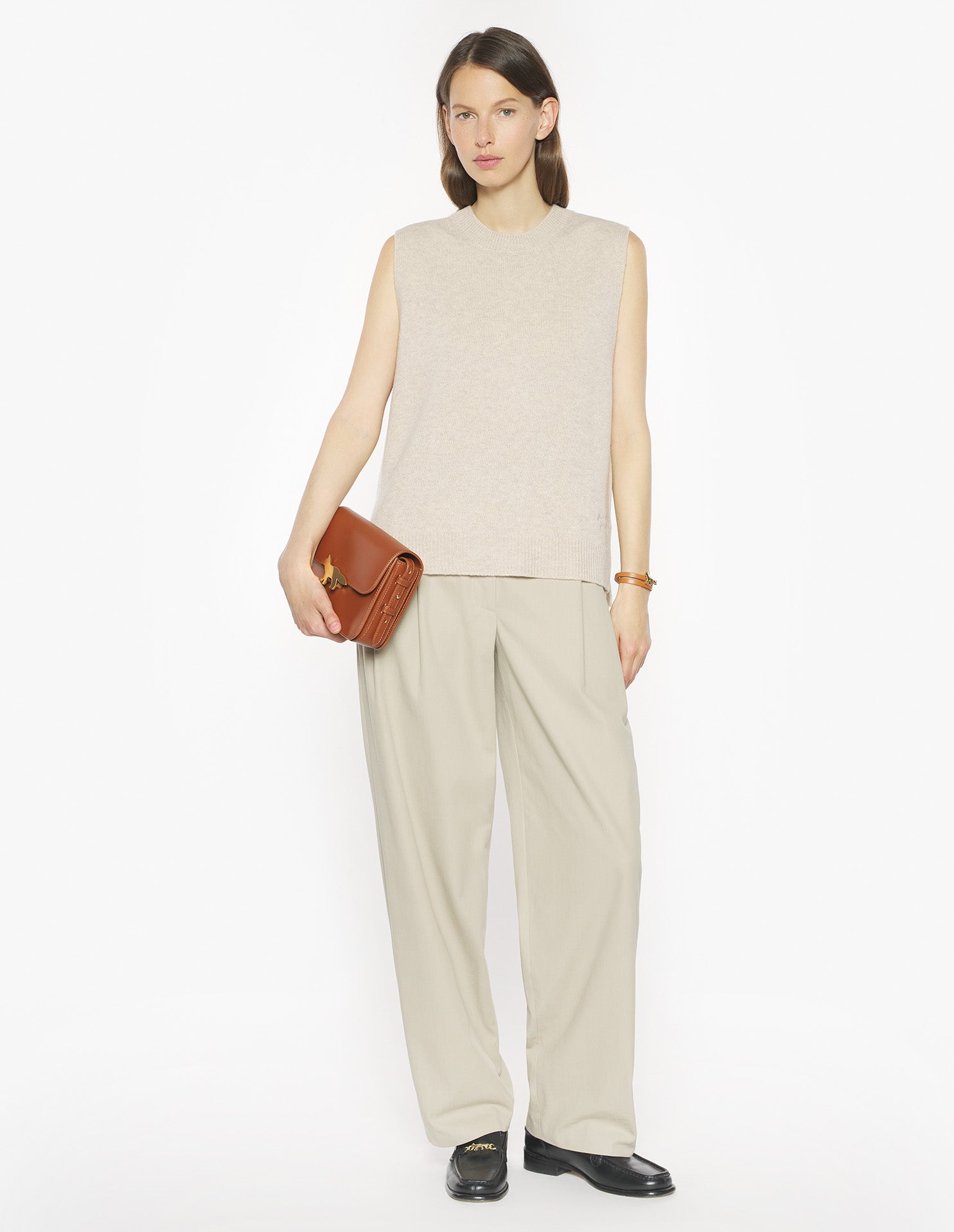 Merino Wool Comfort Vest - Light Beige Melange