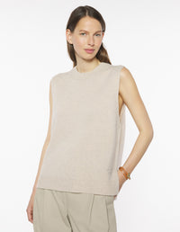 Merino Wool Comfort Vest - Light Beige Melange
