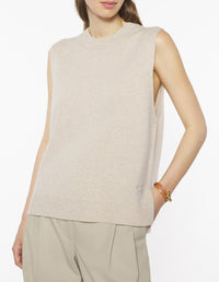 Pull sans manches en laine - Light Beige