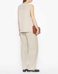 Pull sans manches en laine - Light Beige