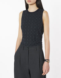 Pull sans manches en laine - Navy & Medium Grey