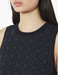 Pull sans manches en laine - Navy & Medium Grey