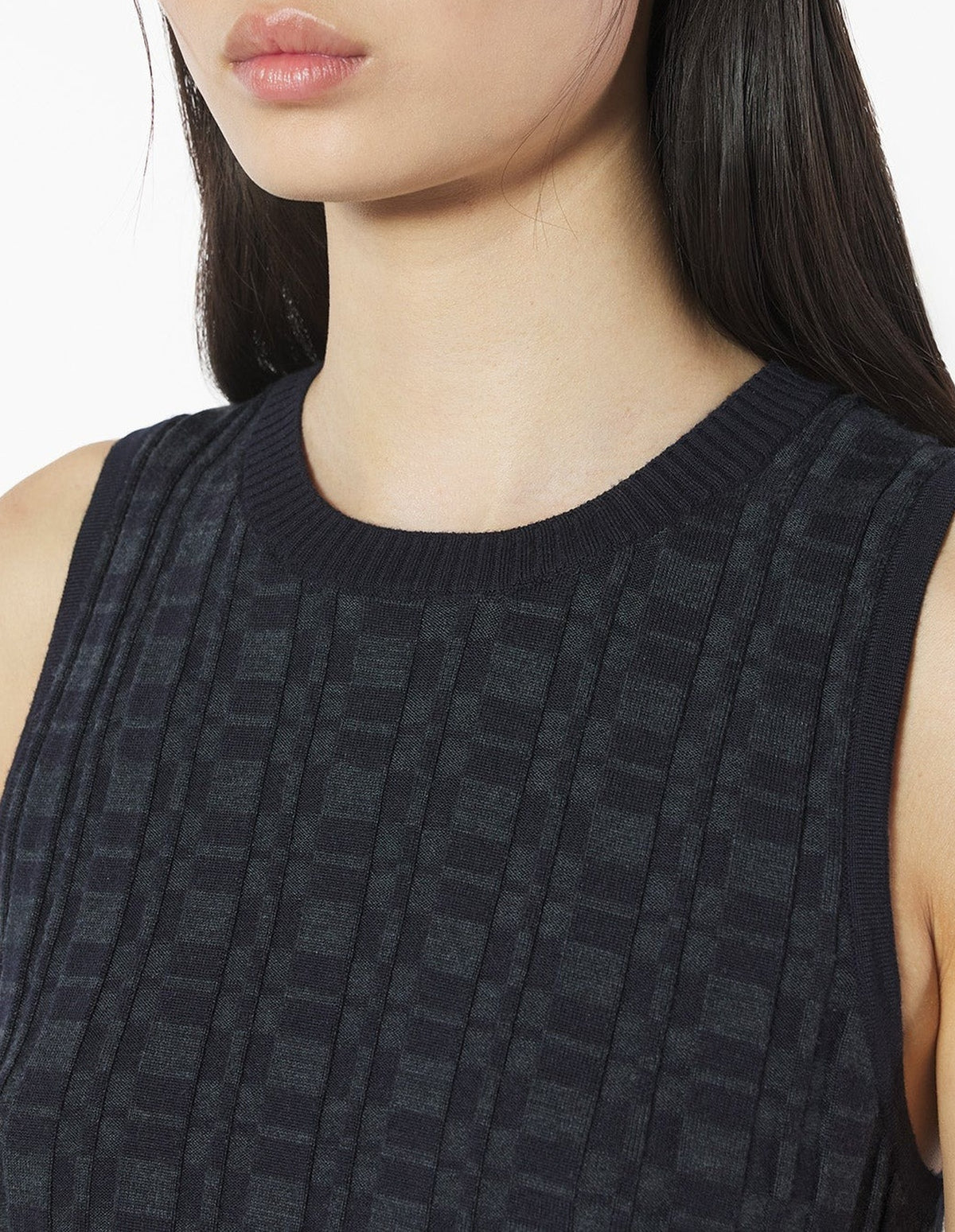 Pull sans manches en laine - Navy & Medium Grey
