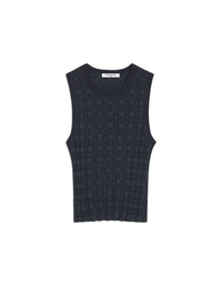 Pull sans manches en laine - Navy & Medium Grey