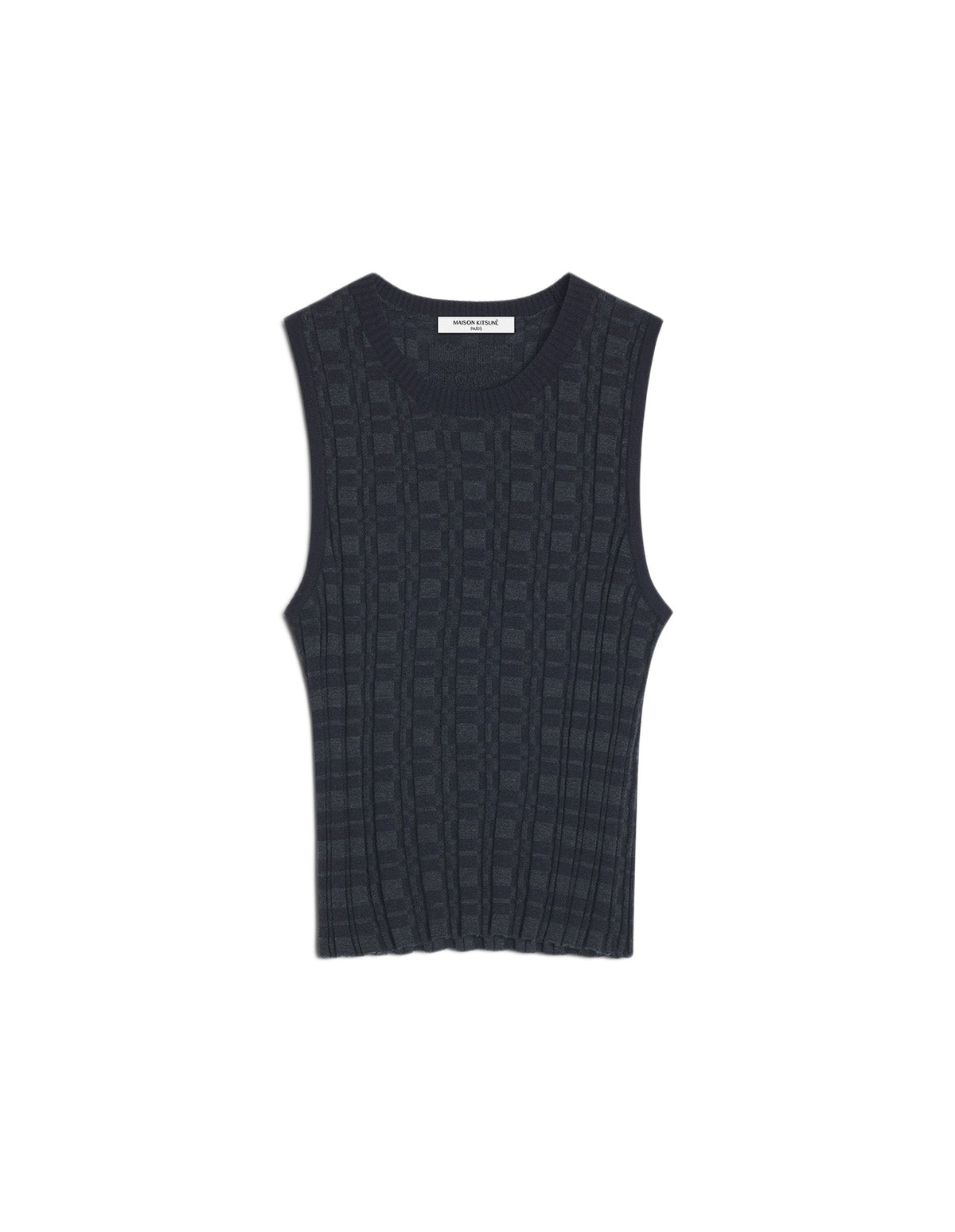 Pull sans manches en laine - Navy & Medium Grey
