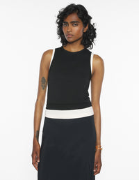Underpinning Fitted Tank Top - Black
