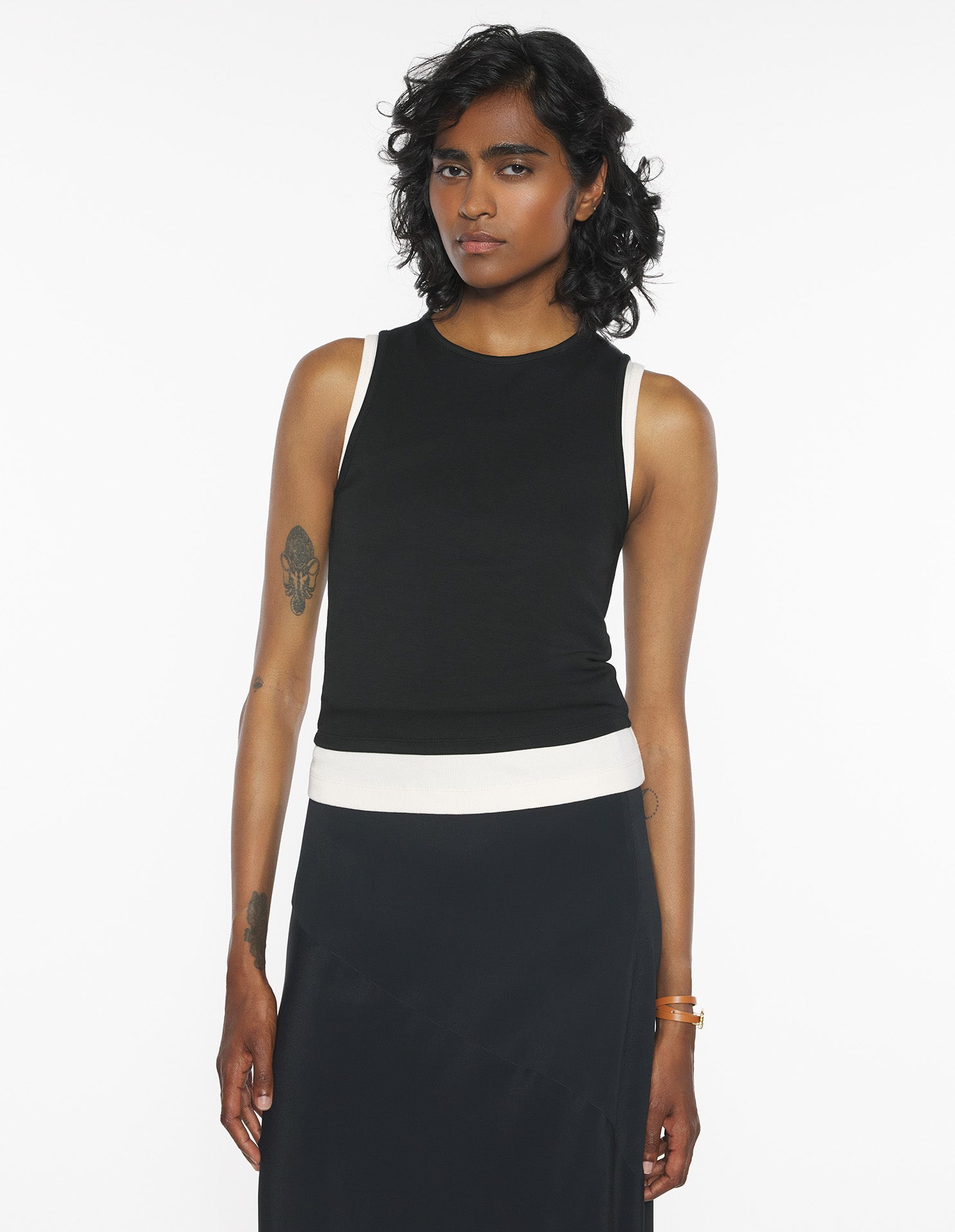 Underpinning Fitted Tank Top - Black