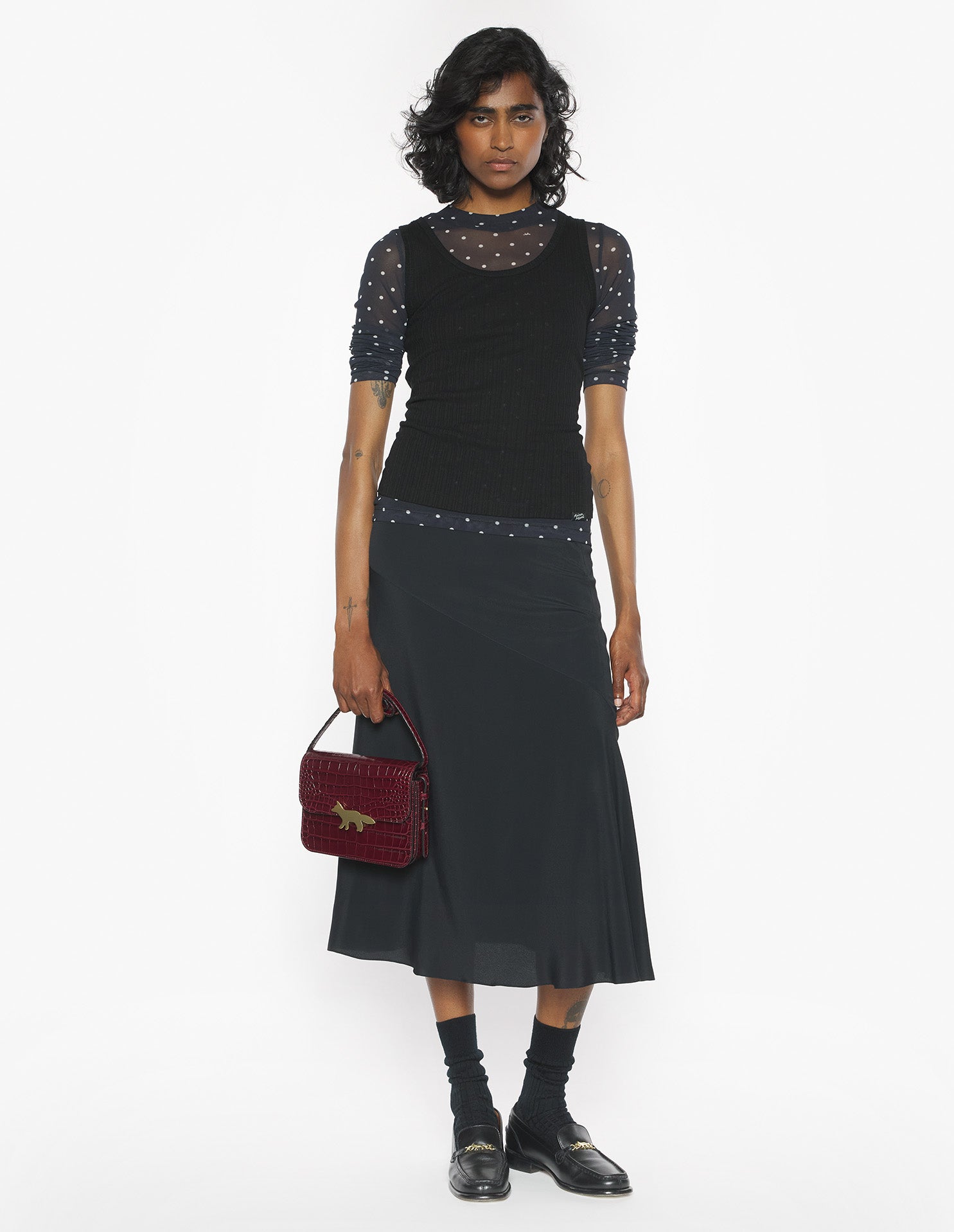 Maison Kitsuné Handwriting Ribbed Tank Top - Black