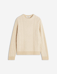 Alpaca Cable Knit Jumper - Safari