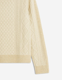 Alpaca Cable Knit Jumper - Safari
