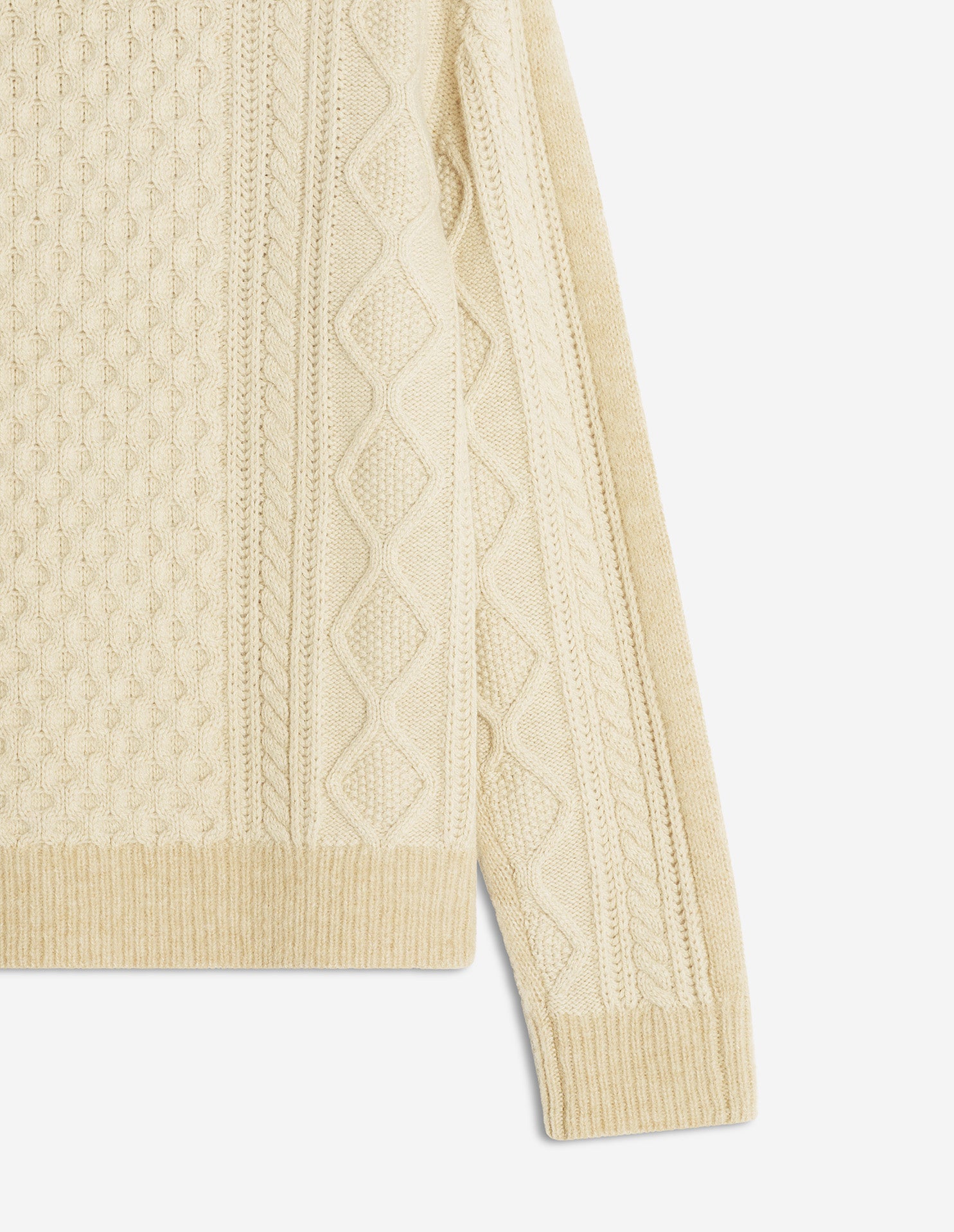 Alpaca Cable Knit Jumper - Safari