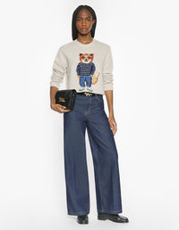 Dressed Fox Intarsia Wool Jumper - Parchment White
