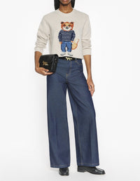 Pull Dressed Fox en laine - Parchment White