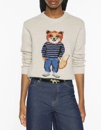 Pull Dressed Fox en laine - Parchment White