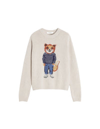 Pull Dressed Fox en laine - Parchment White