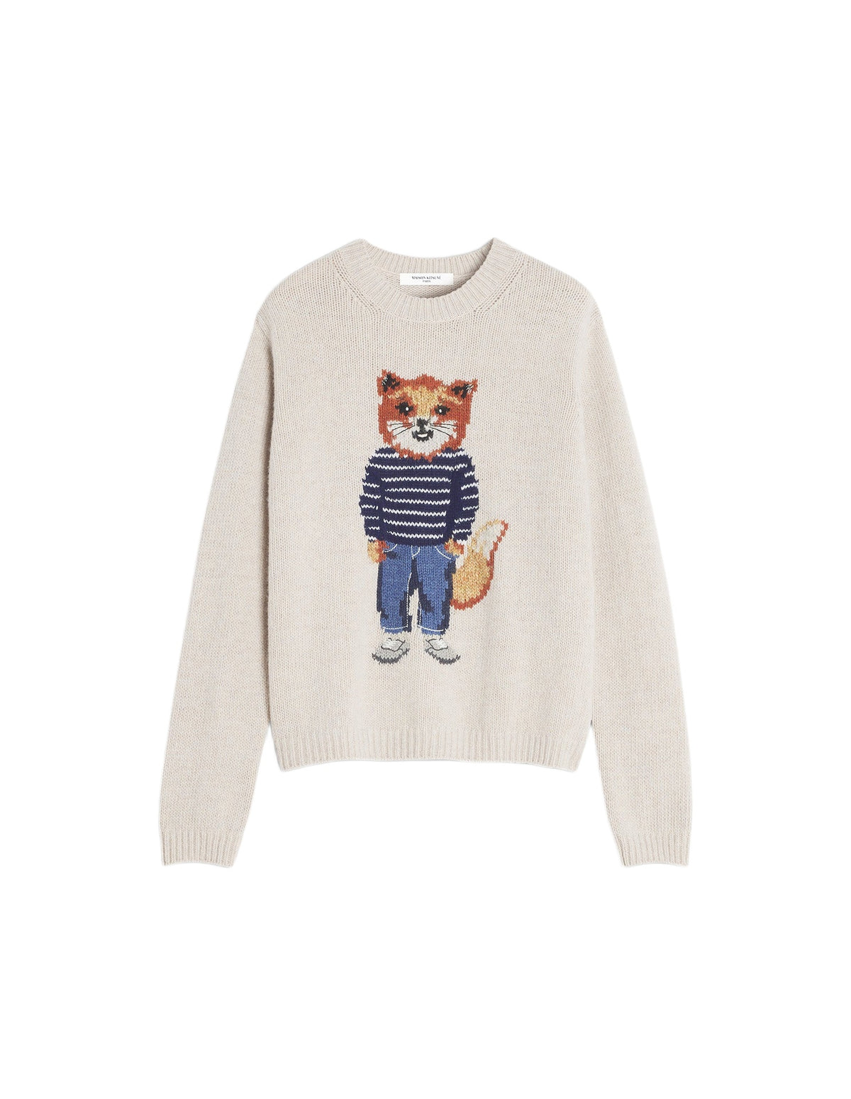 Pull Dressed Fox en laine - Parchment White