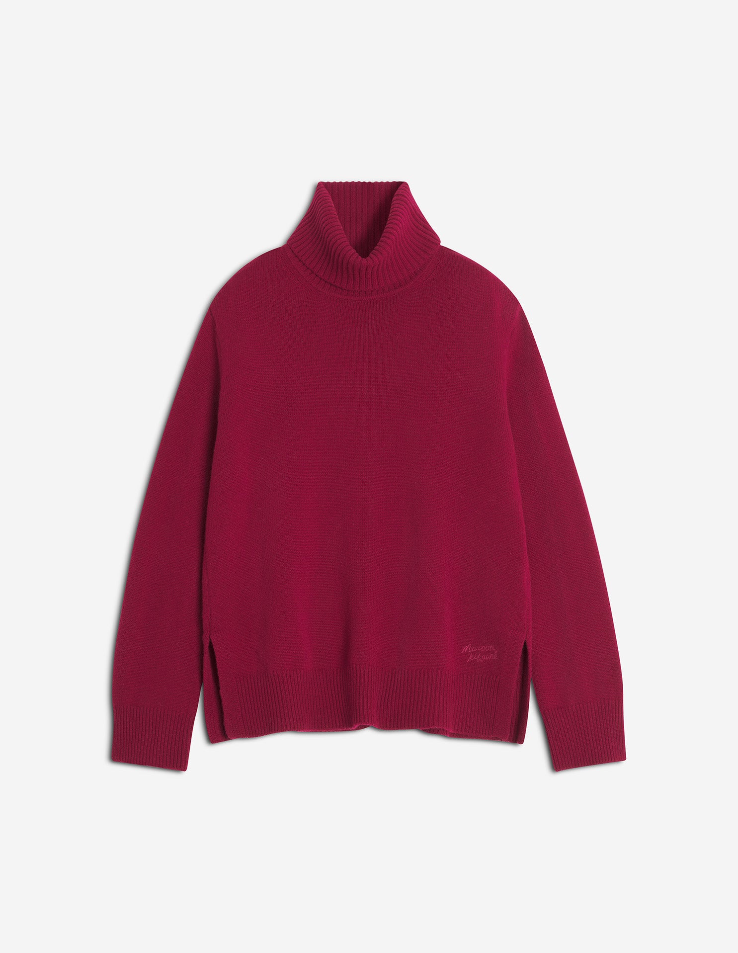 Merino Wool Comfort Turtleneck Jumper - Red Brown