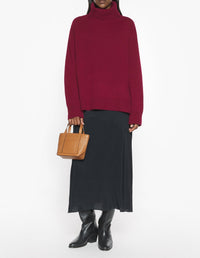 Pull col roulé en laine - Red Brown