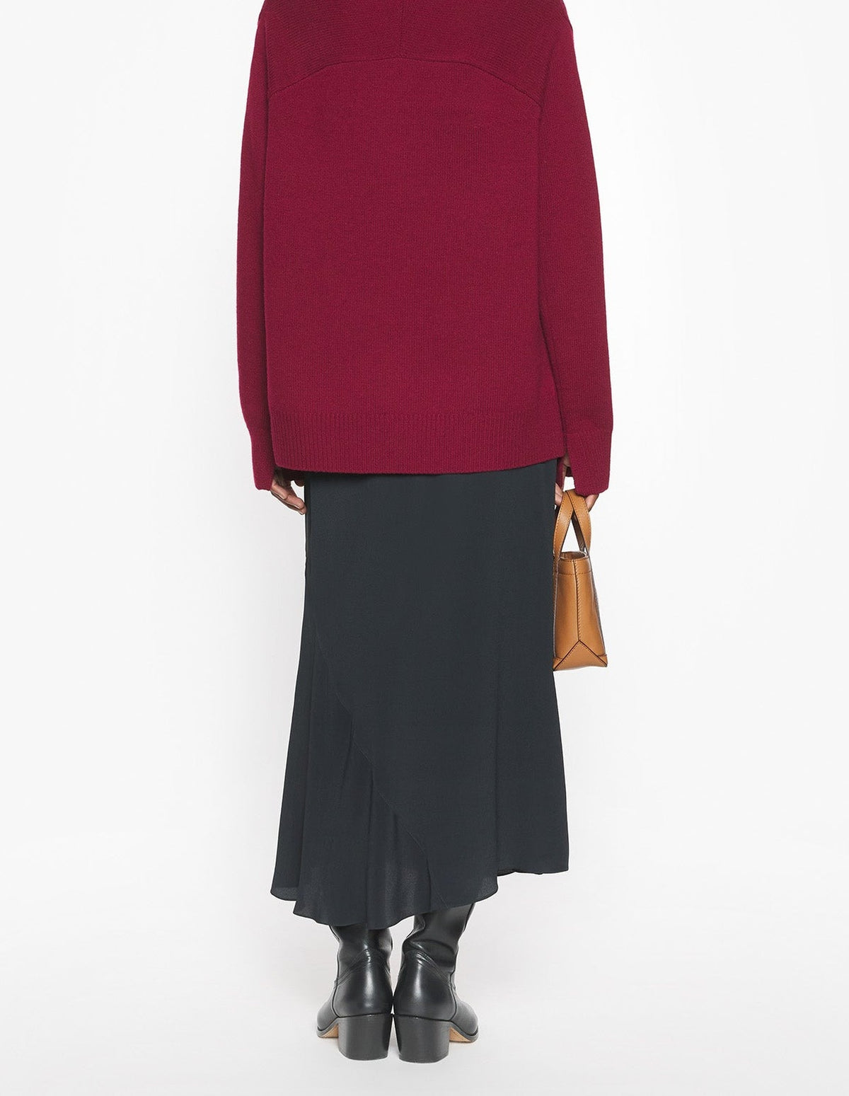 Pull col roulé en laine - Red Brown
