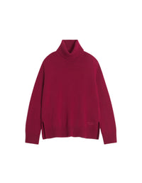 Pull col roulé en laine - Red Brown