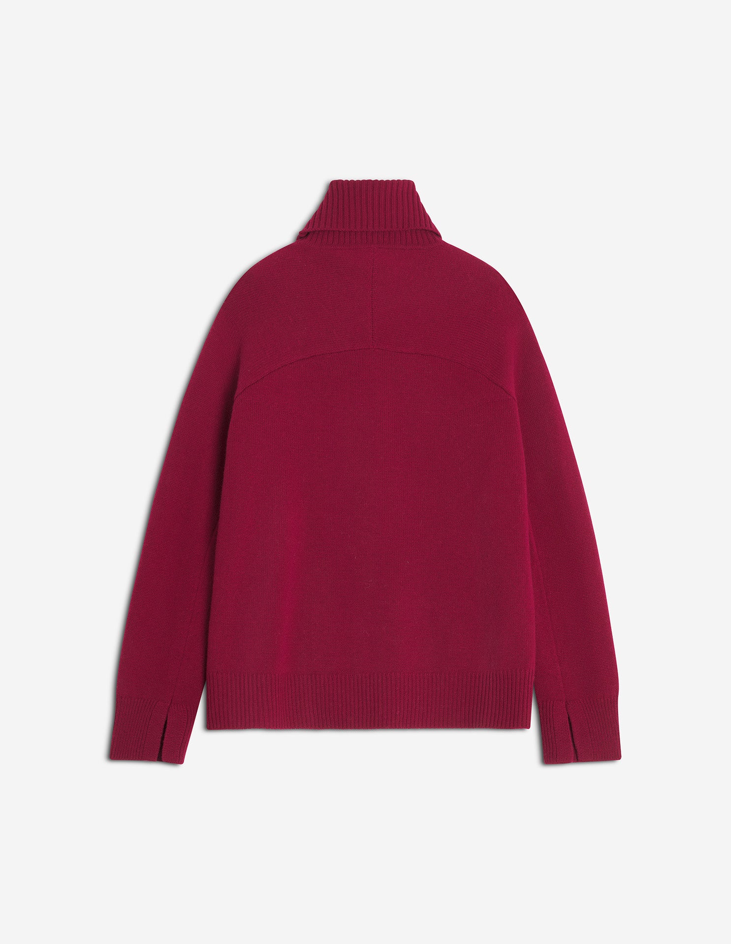 Merino Wool Comfort Turtleneck Jumper - Red Brown