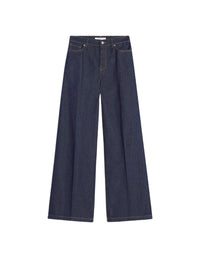 Pantalon large en denim - Indigo