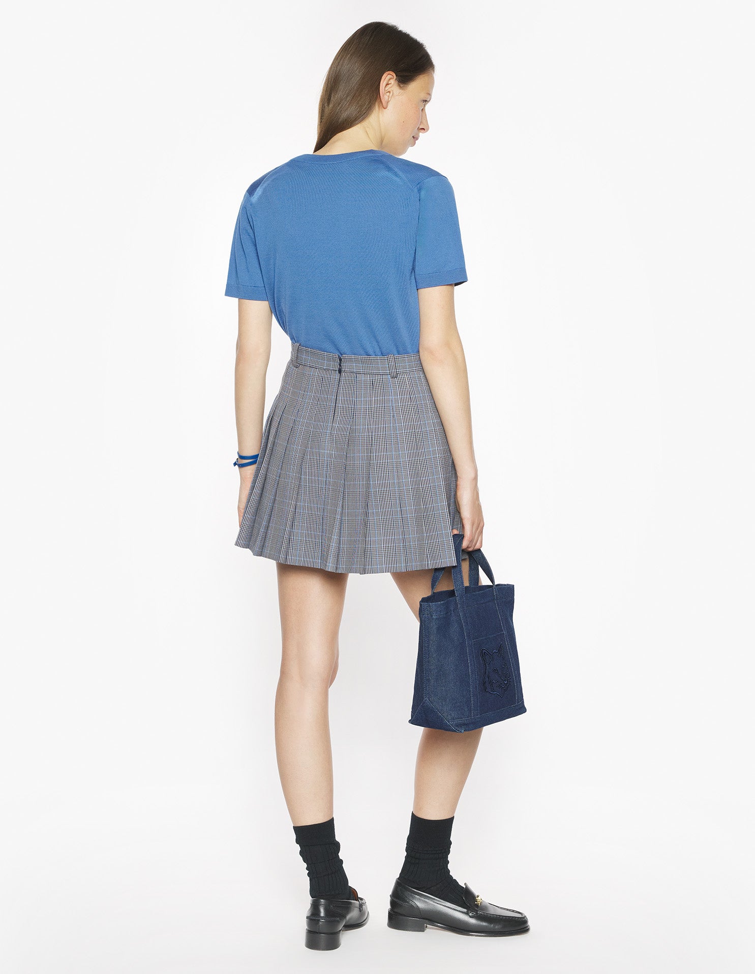 Mini Pleated Skirt - Navy/Dutch Blue