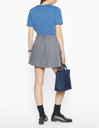 Jupe courte plissée en laine - Navy & Dutch Blue