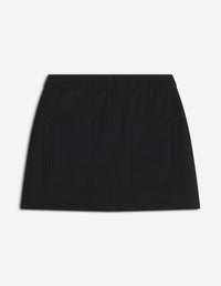 Mini Wool Skirt - Black