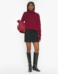 Mini Wool Skirt - Black