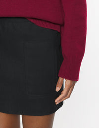 Mini Wool Skirt - Black