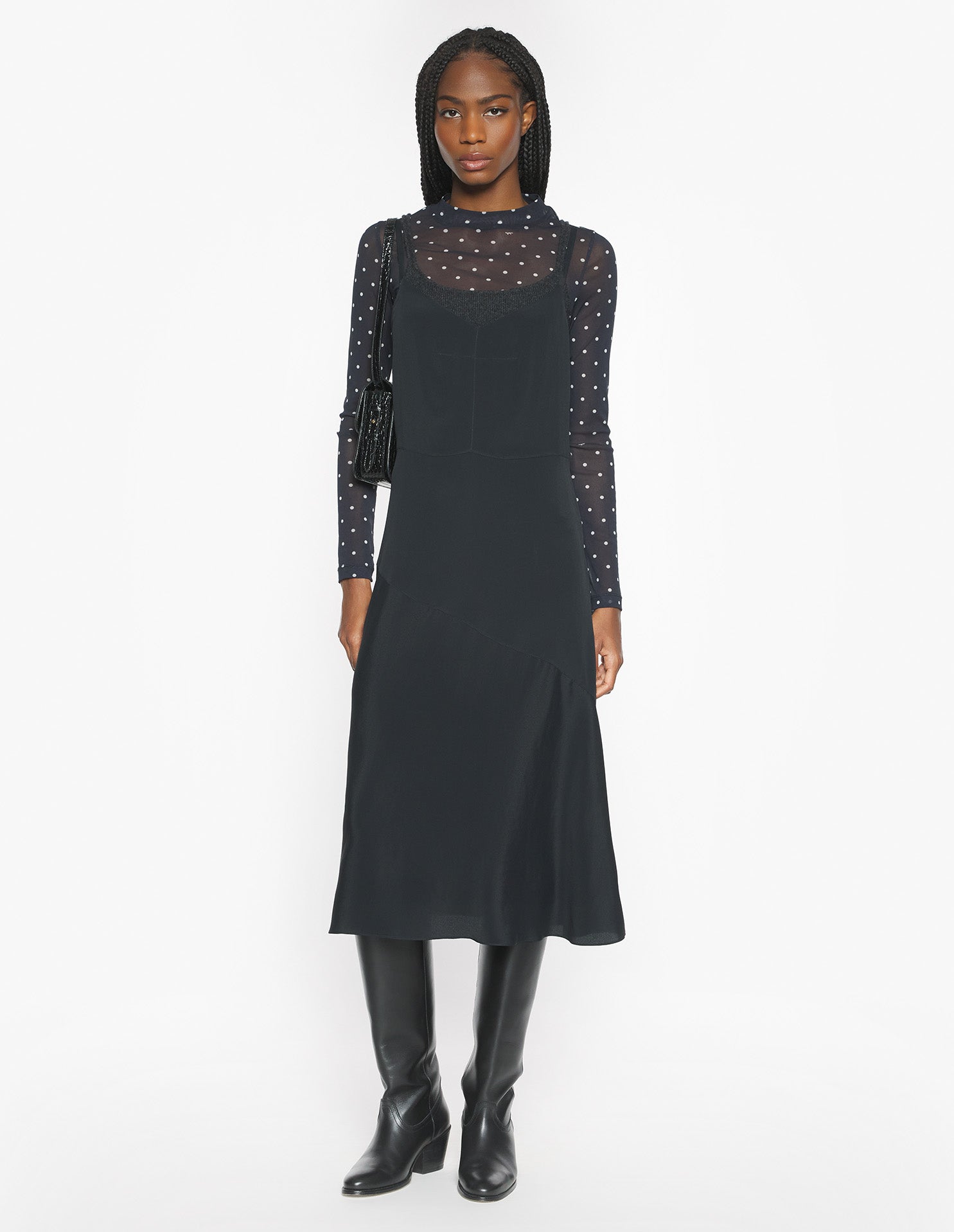 Long Slip Dress - Black