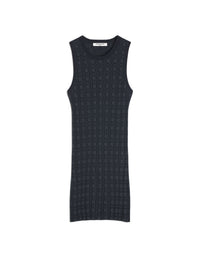 Robe courte à carreaux en laine - Navy & Medium Grey