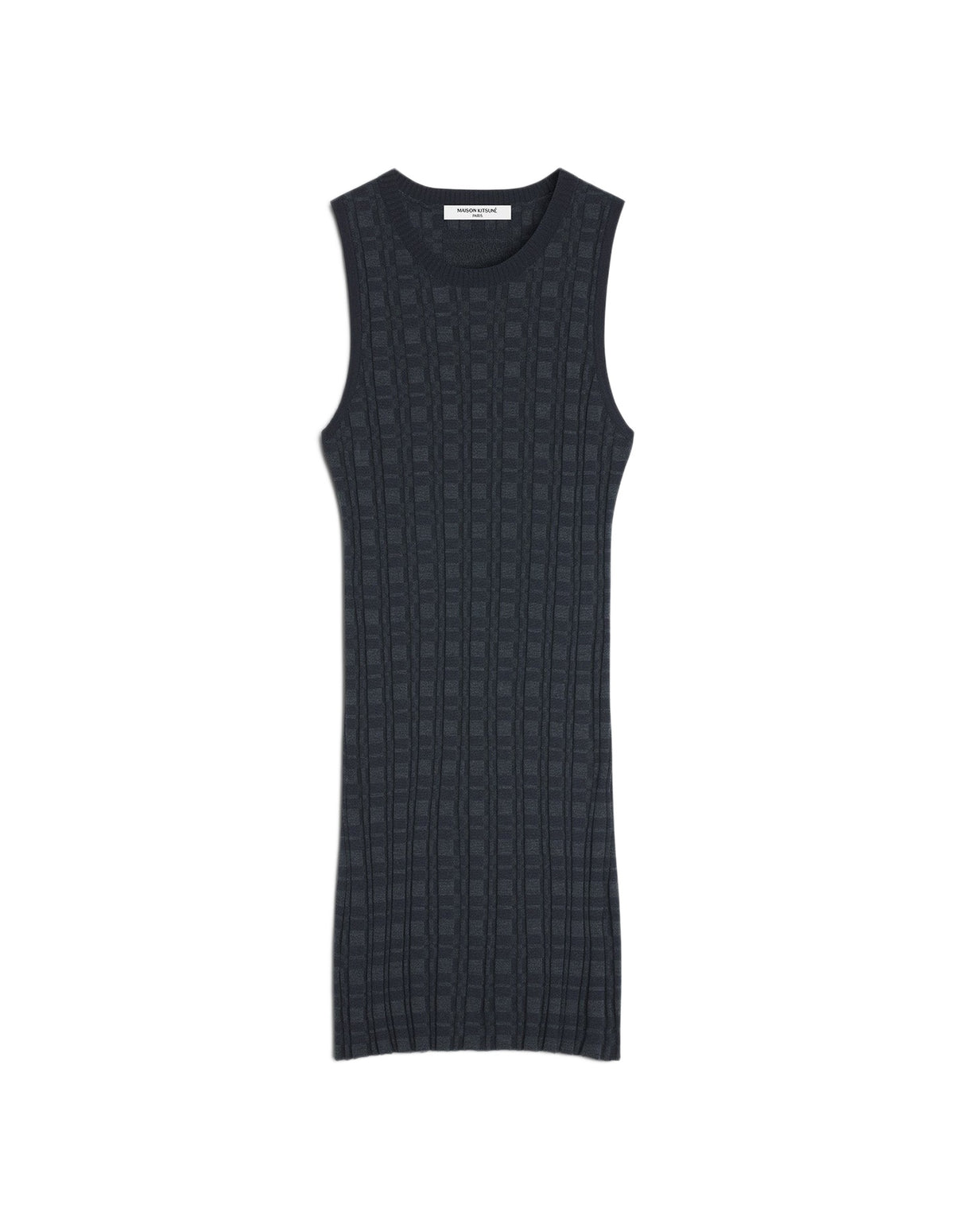 Robe courte à carreaux en laine - Navy & Medium Grey