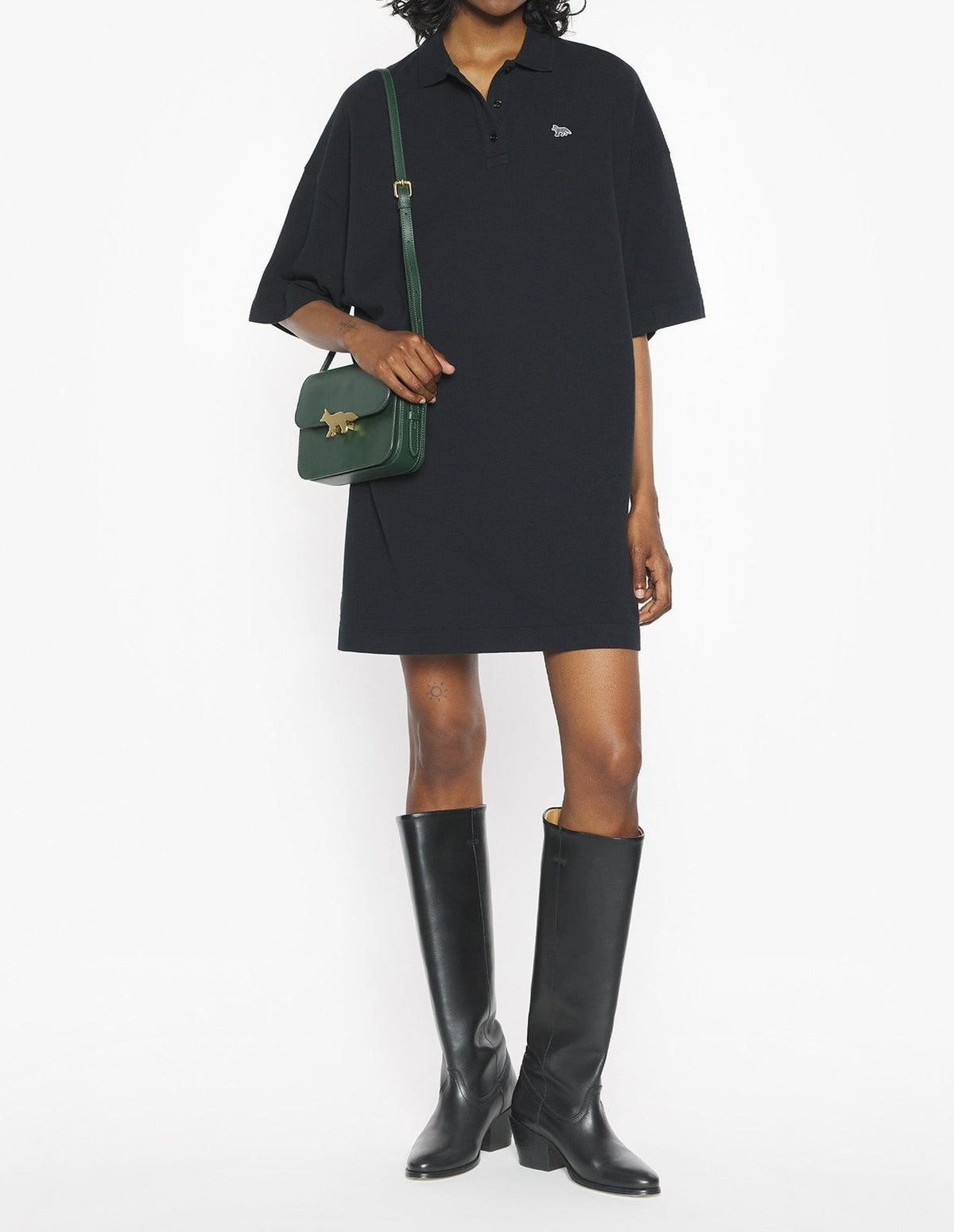 Robe polo oversize Baby Fox - Black