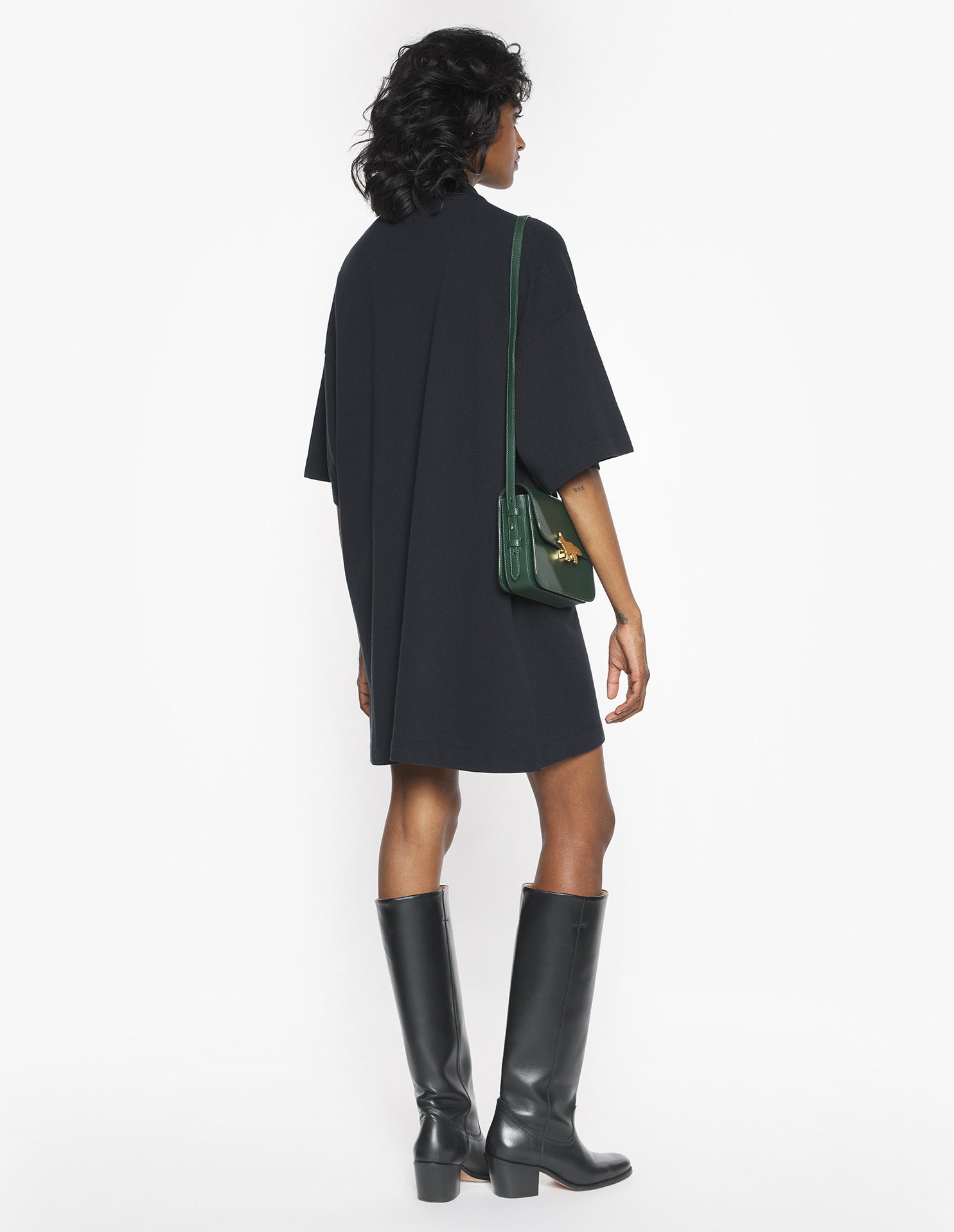 Baby Fox Oversize Polo Dress - Black