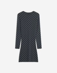Polka Dot Mesh Mini Dress - Black/White