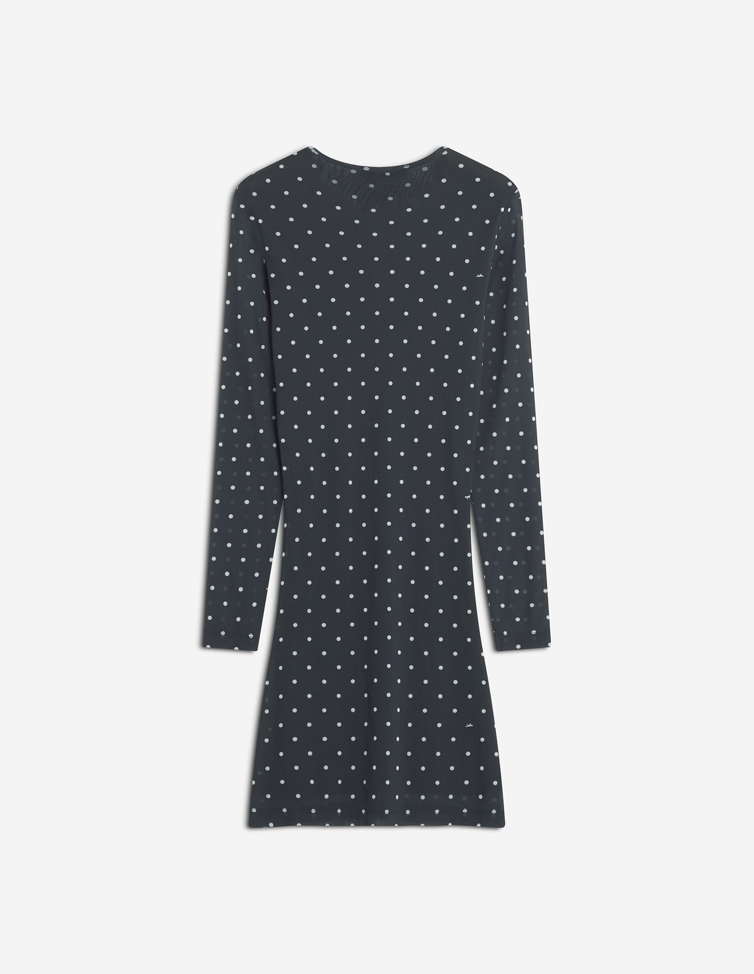 Polka Dot Mesh Mini Dress - Black/White